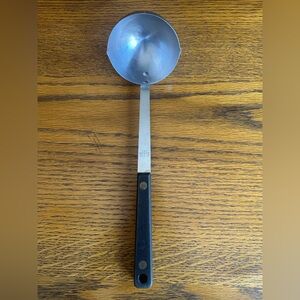 Vintage Bi-Cor Stainless Steel Ladle with Black Handle